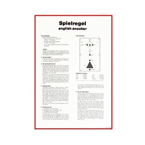 Spielregeln Snooker (34x49cm)