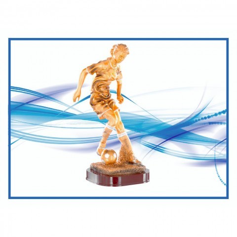 Resin-Pokal Fussball Frau - 44cm hoch