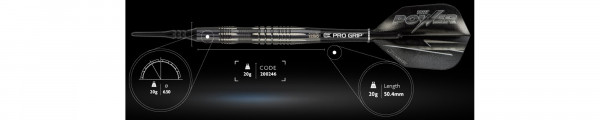 Target Phil Taylor 8Zero Black Titanium - 20g - 80% Tungsten
